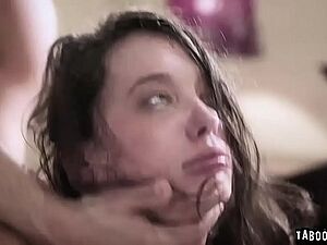 Teen Gia Paige is close to crying while she gets double penetrated!