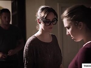 Wife watching husband fucking blonde in the ass