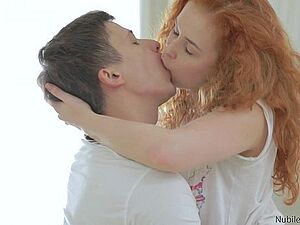 Redhead amateur takes a mouthful of cum