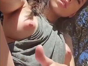 Really cute girl fingering herself in public