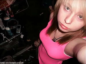Young Blonde Teen Making Selfshots In Her Bedroom